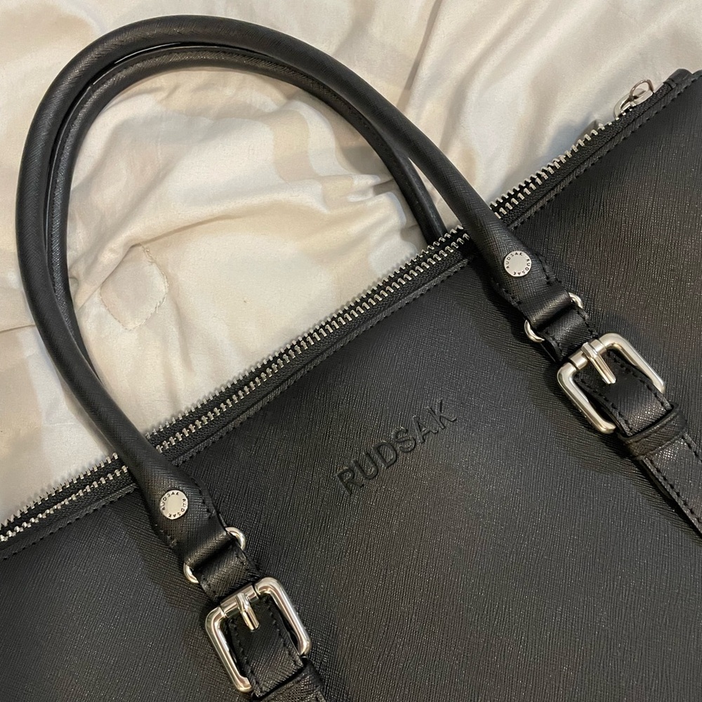 Rudsak Black Leather Satchel Purse With Handles and Shoulder Strap *read - Picture 3 of 11